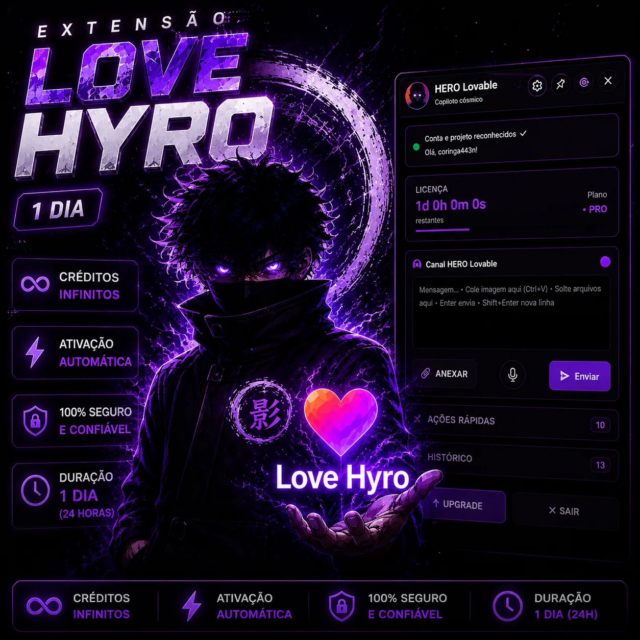 Extensão Créditos Lovable Infinitos por 1 Dia (24h)